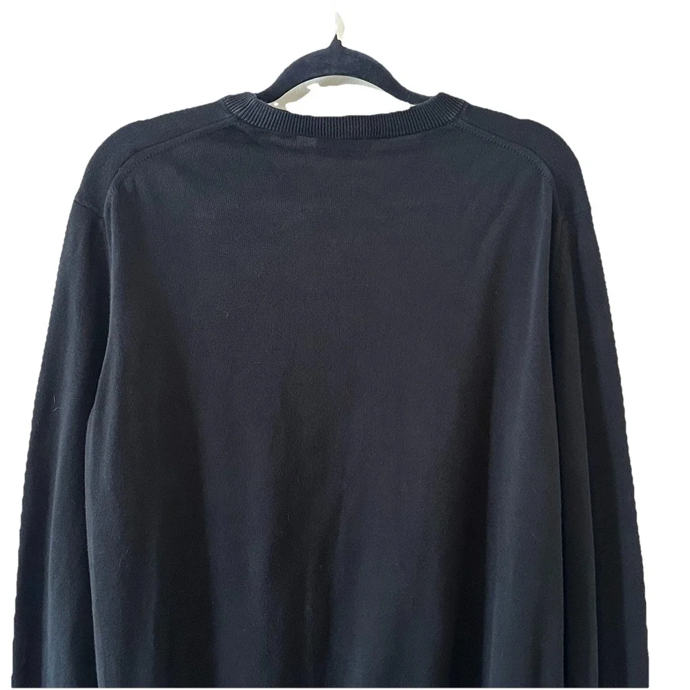 Lacoste Mens Black Sweater Shirt Classic Fit Crew Neck LS Pullover Logo Size XL‎